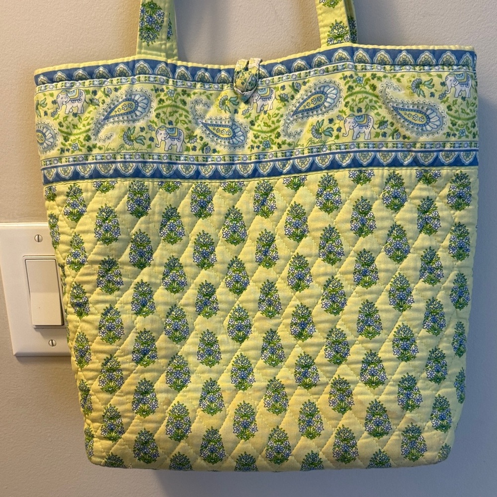 Vera Bradley Green and Blue Paisley Tote